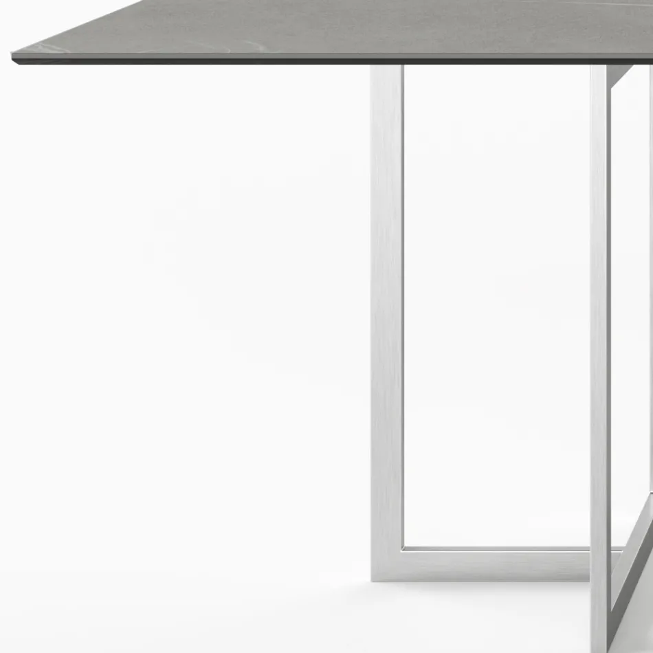 Rechteckiger Esstisch aus Feinsteinzeug Made in Italy - Emilio Viadurini