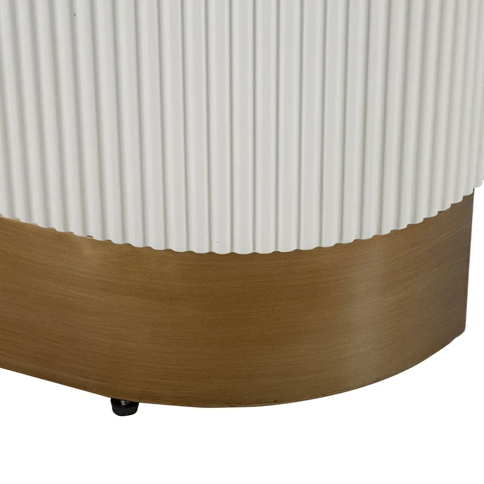 Rechteckiger Esstisch aus Holz mit Relieflinien verziert - Rachel Viadurini