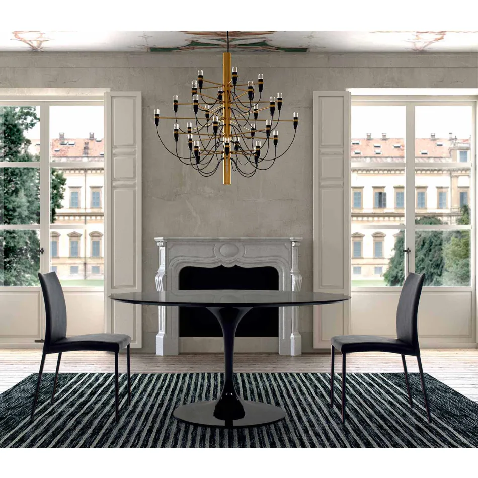 Runder Esstisch mit Laminatplatte, hergestellt in Italien – Dollars Viadurini