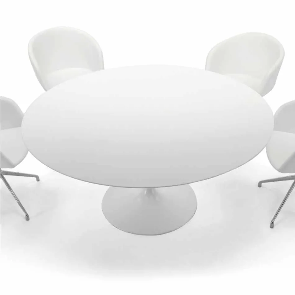 Runder Esstisch mit Laminatplatte, hergestellt in Italien – Dollars Viadurini