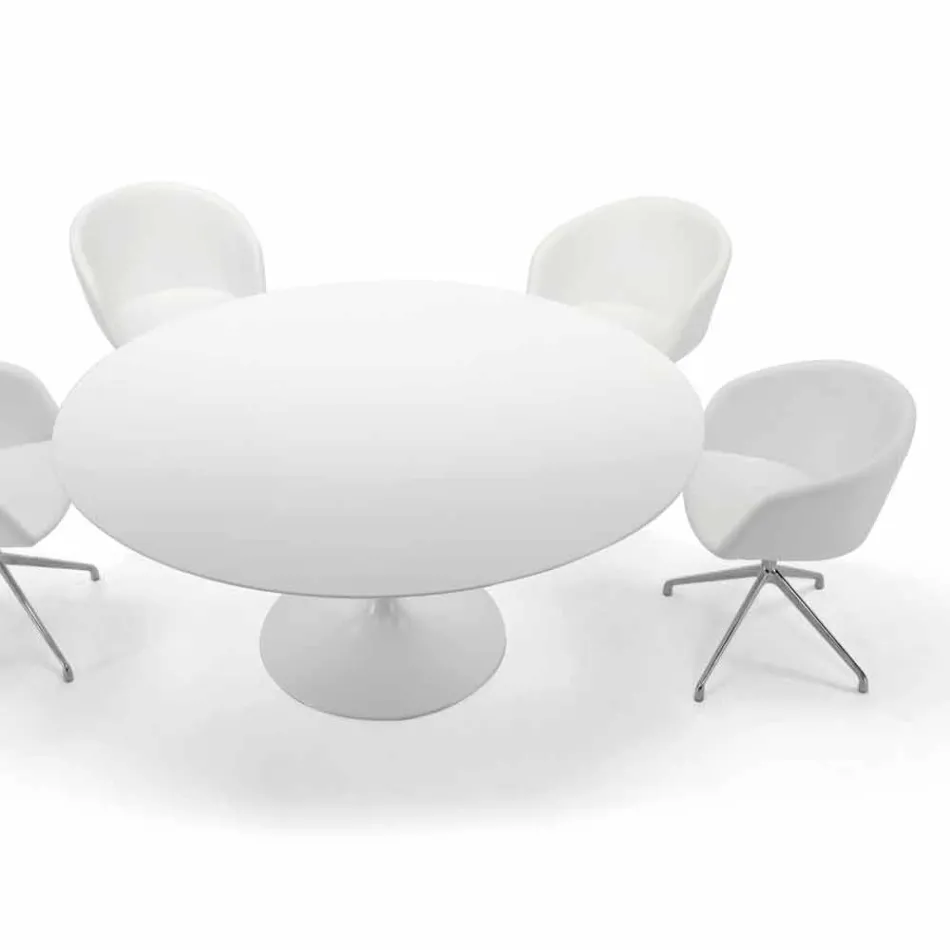 Runder Esstisch mit Laminatplatte, hergestellt in Italien – Dollars Viadurini