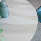 Runder Esstisch aus polierter Florim-Keramik und Stahlgestell – Denali Viadurini