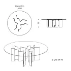 Runder Esstisch aus extraklarem oder Rauchglas Made in Italy - Thommy Viadurini