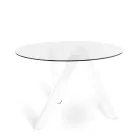 Adamo runder Esstisch mit Glasplatte, modernes Design Viadurini