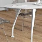 Ovaler Besprechungstisch aus weißem Melamin - Fadila Viadurini