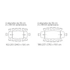 Ausziehbarer Wohnzimmertisch mit tonnenförmiger Platte aus Keramik, hergestellt in Italien – Gläser Viadurini