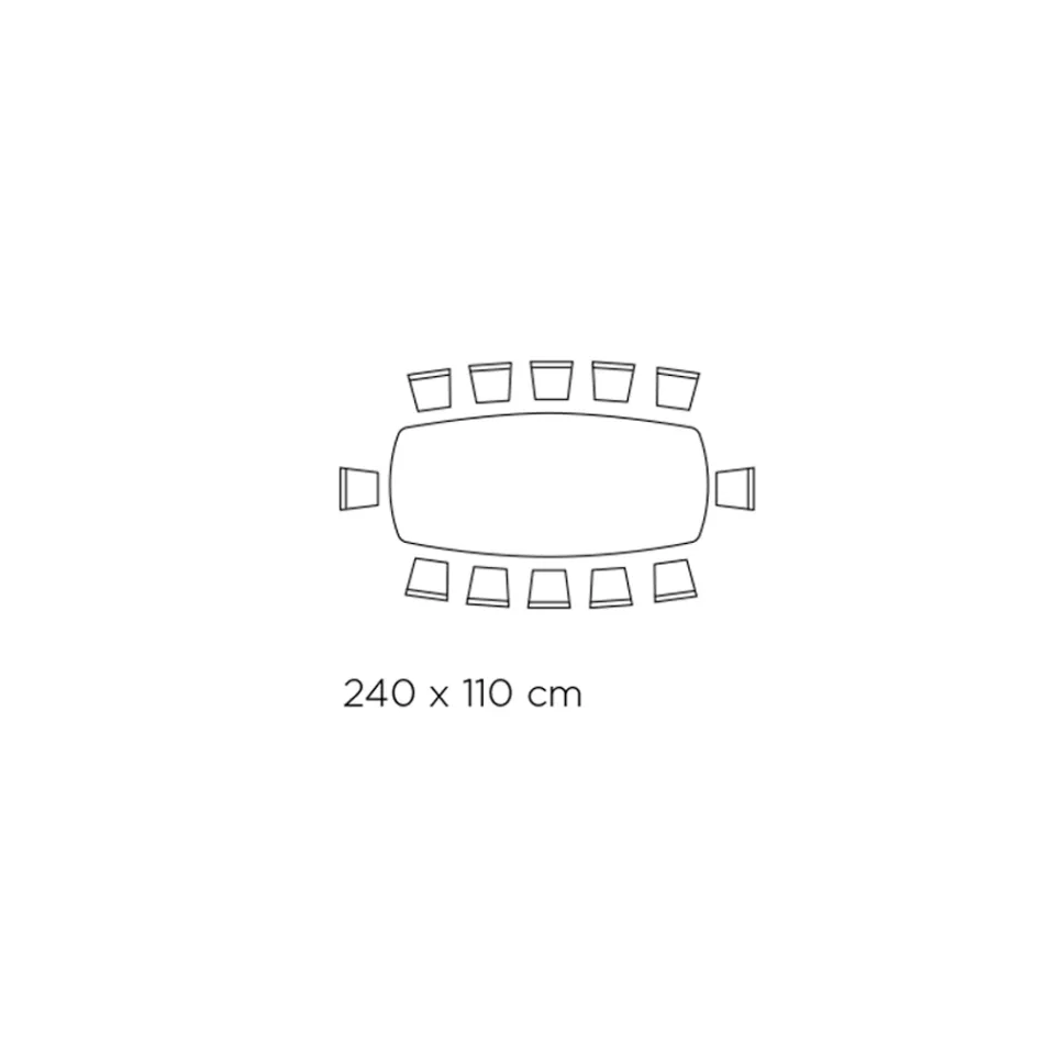 Fester Wohnzimmertisch mit tonnenförmiger Platte aus Keramik, hergestellt in Italien – Gläser Viadurini