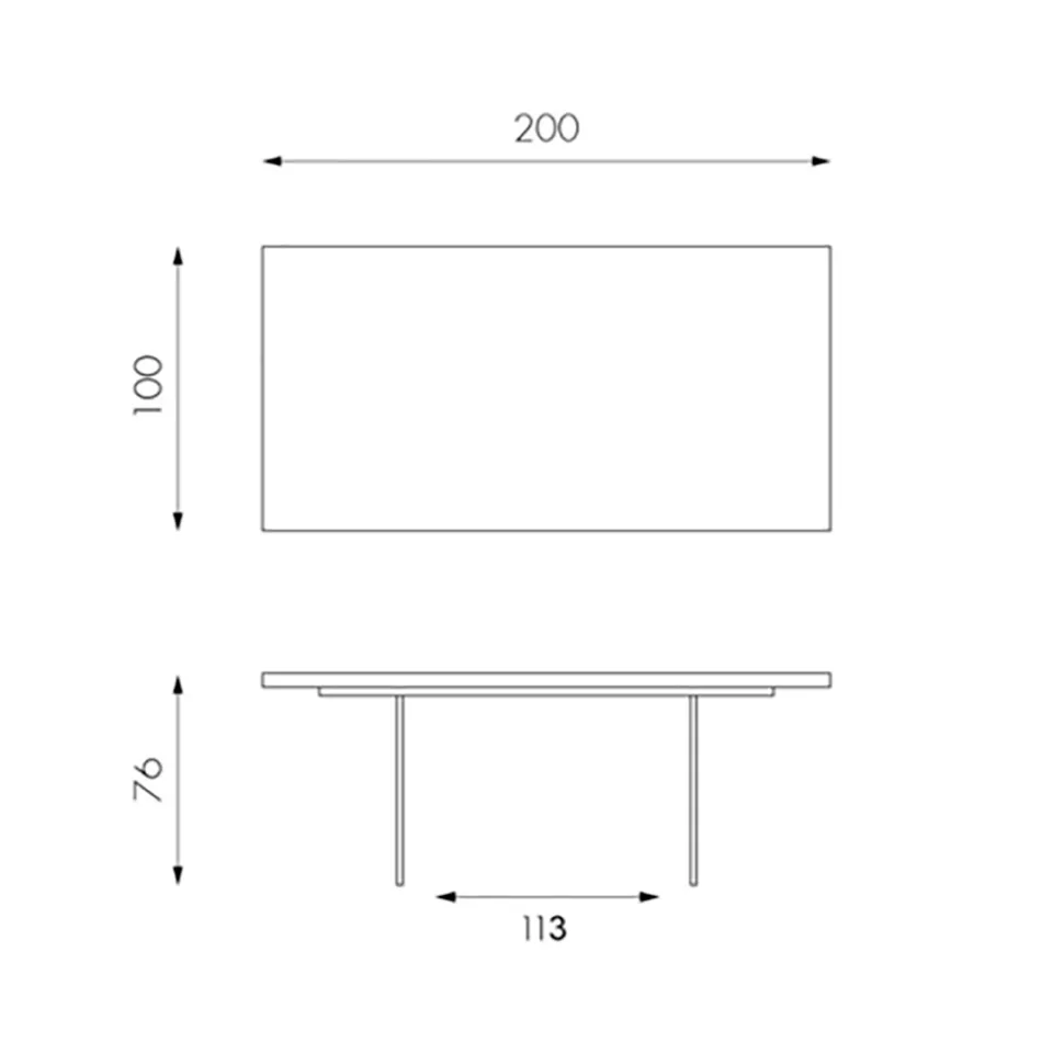 Wohnzimmertisch aus Eichenfurnier und Sockel aus gehärtetem Glas – Nicofisso Viadurini
