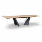 Ausziehbarer Designtisch Bis zu 294 cm in Holz und Metall Made in Italy - Nuzzo Viadurini