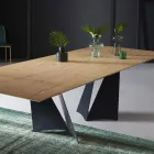 Ausziehbarer Designtisch Bis zu 294 cm in Holz und Metall Made in Italy - Nuzzo Viadurini