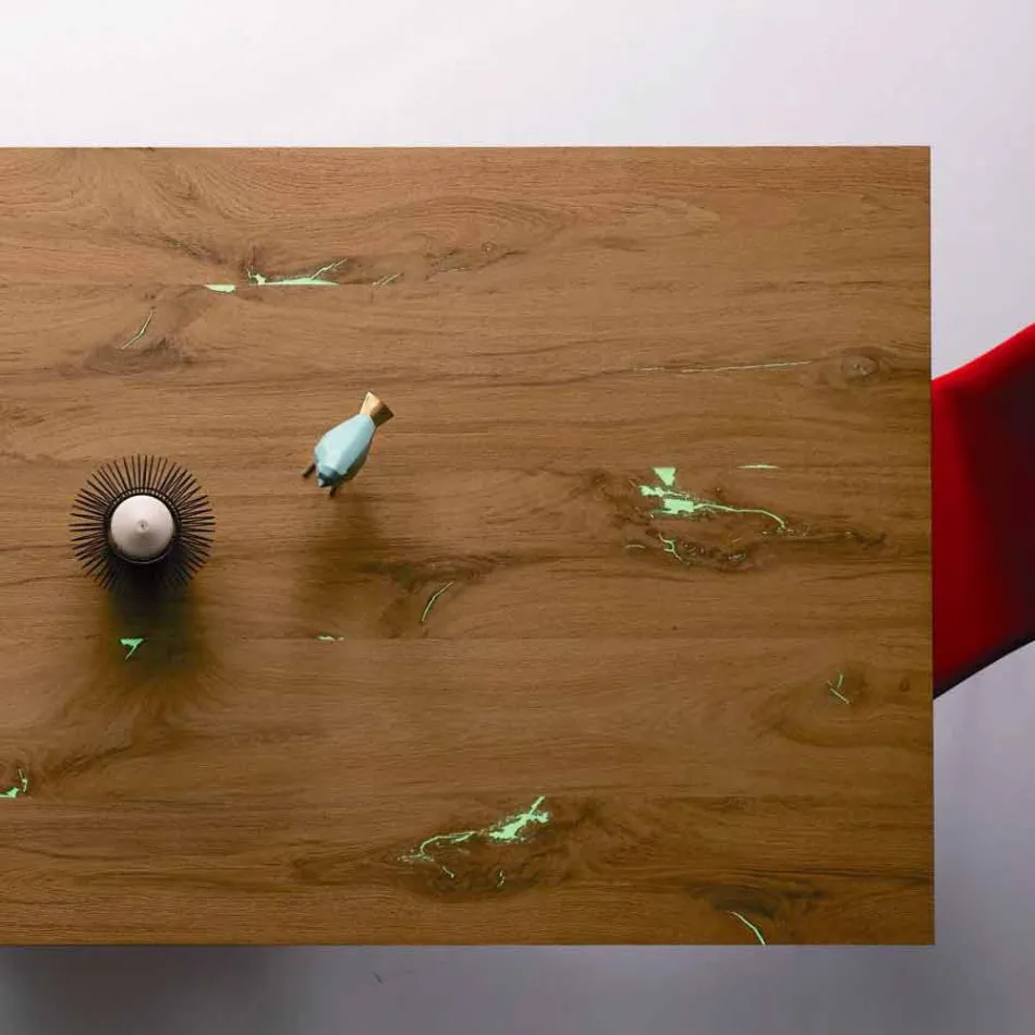 Ausziehbarer Designtisch Bis zu 294 cm in Holz und Metall Made in Italy - Nuzzo Viadurini