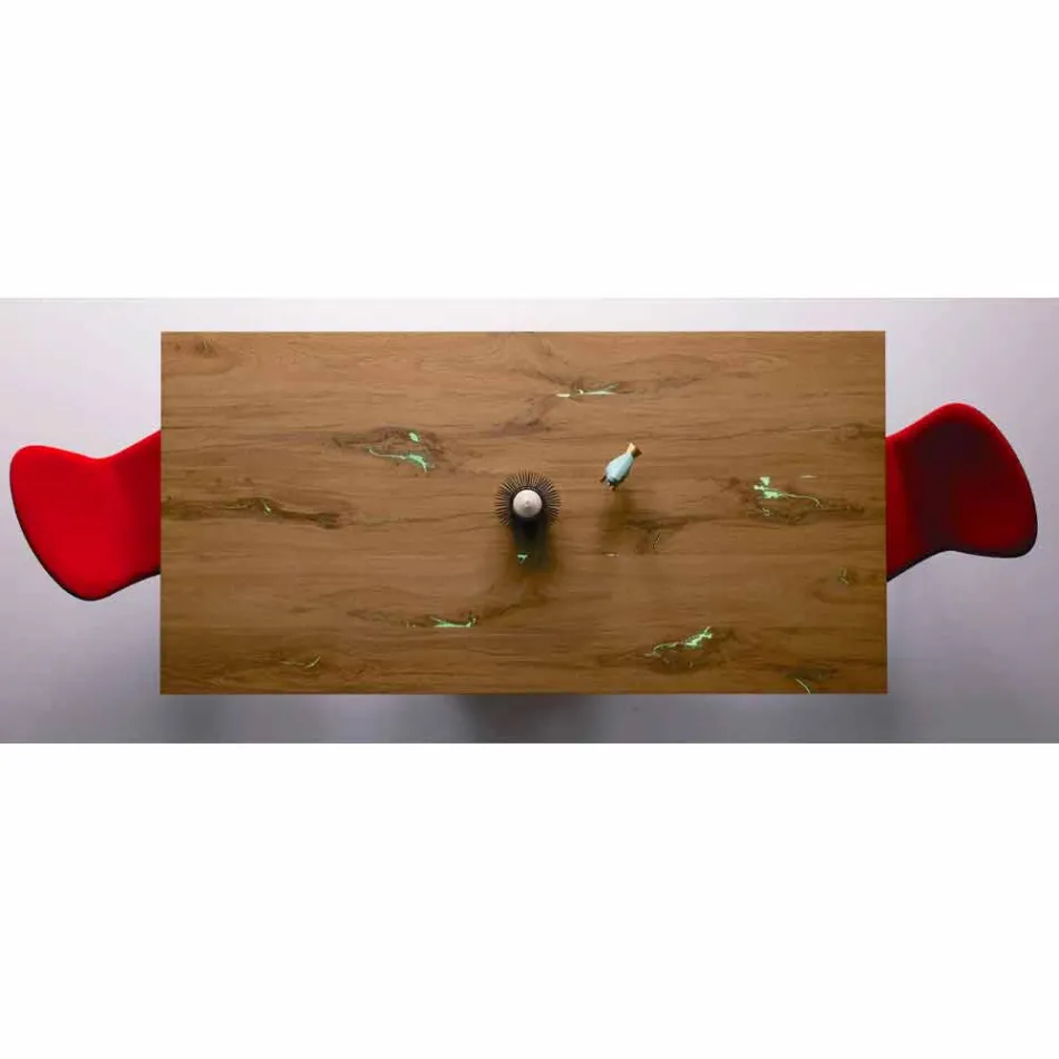 Ausziehbarer Designtisch Bis zu 294 cm in Holz und Metall Made in Italy - Nuzzo Viadurini