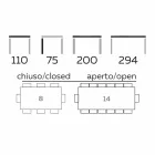 Ausziehbarer Designtisch Bis zu 294 cm in Holz und Metall Made in Italy - Nuzzo Viadurini