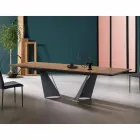 Ausziehbarer Designtisch Bis zu 294 cm in Holz und Metall Made in Italy - Nuzzo Viadurini