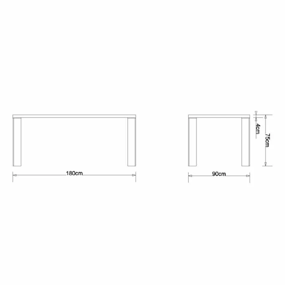 Moderner Designtisch aus natürlichem Walnussholz, L180xP90cm, Yvonne Viadurini