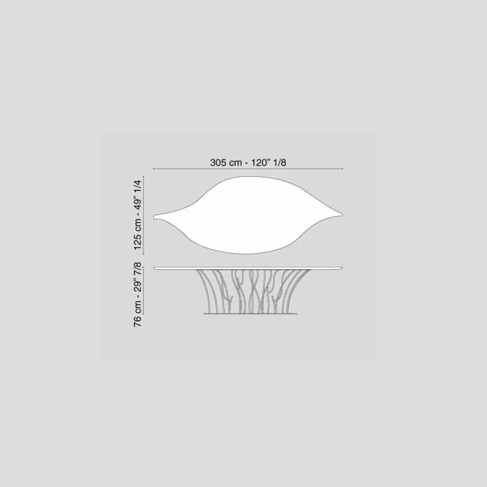 Designer Tisch Eiche furniert und Nussbaumholz Fenice Viadurini