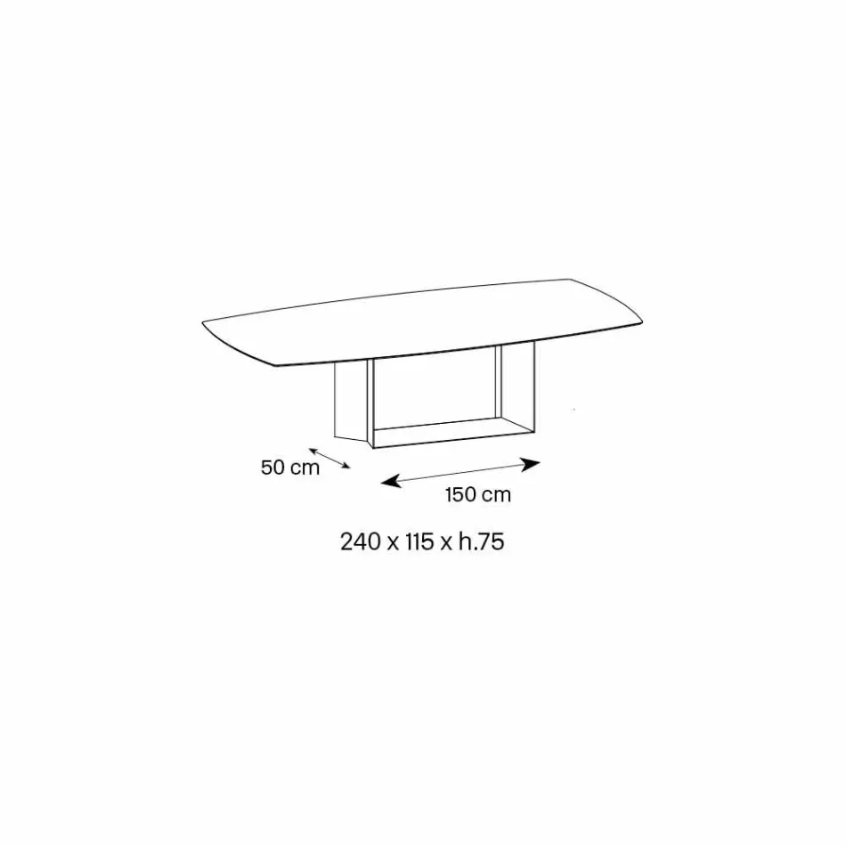 Designtisch aus Matt Noir Desir Keramik und Metall Made in Italy - Dunkelbraun Viadurini