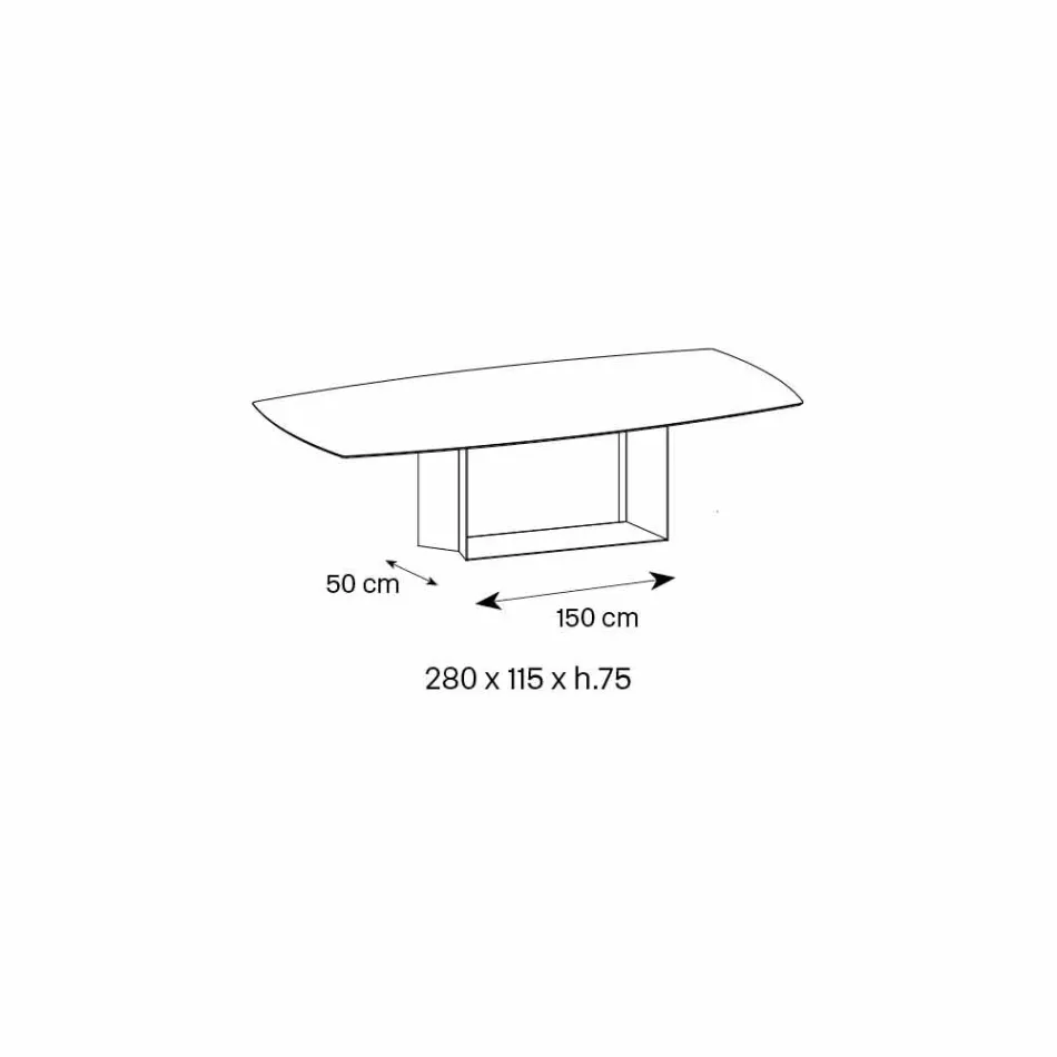 Designtisch aus Matt Noir Desir Keramik und Metall Made in Italy - Dunkelbraun Viadurini