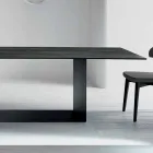 Designtisch aus Matt Noir Desir Keramik und Metall Made in Italy - Dunkelbraun Viadurini