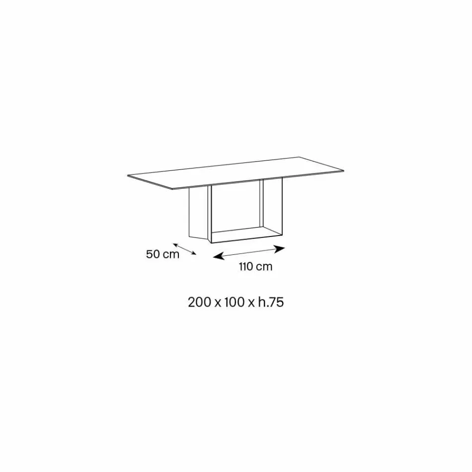 Designtisch aus Matt Noir Desir Keramik und Metall Made in Italy - Dunkelbraun Viadurini