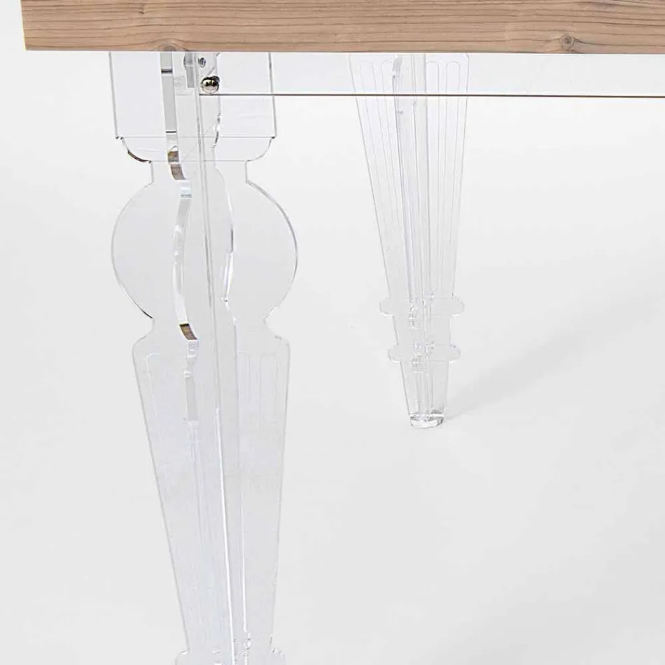 Designtisch aus Tannenholz und Plexiglas aus Italien, Castro Viadurini