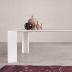 Design Tisch Made in Italy in weißem Namibia Marmor, 210x110 cm - Kloster Viadurini