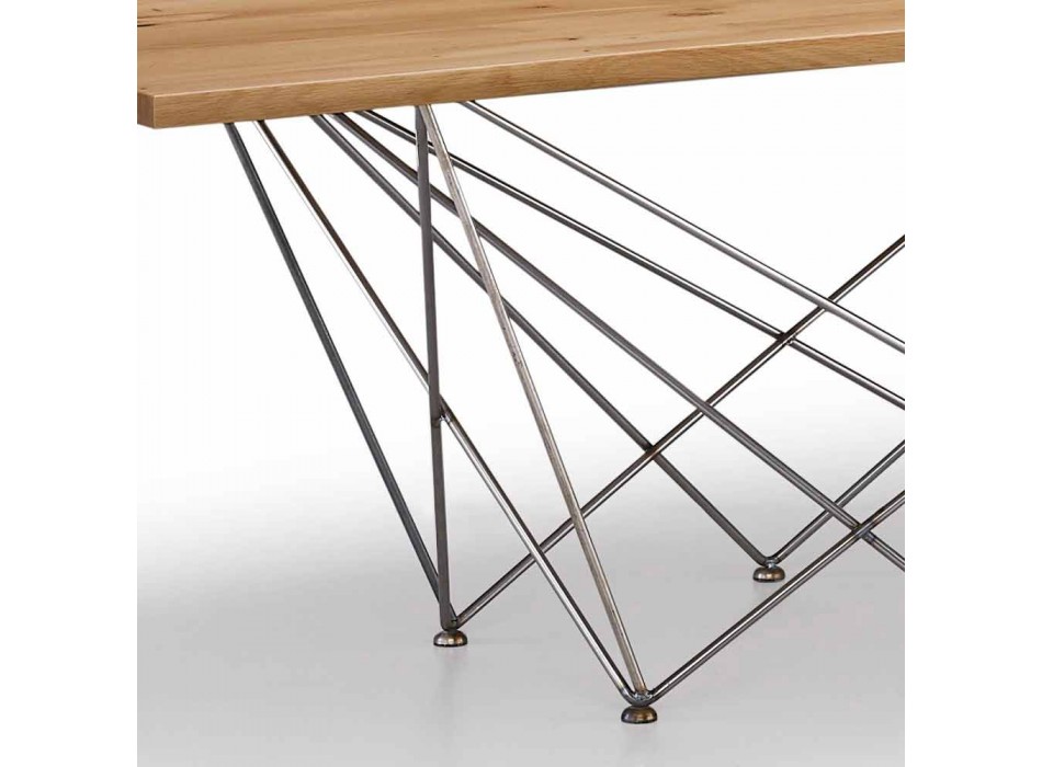 Moderner Designtisch mit Holzplatte und Metallgestell, Esperia Viadurini