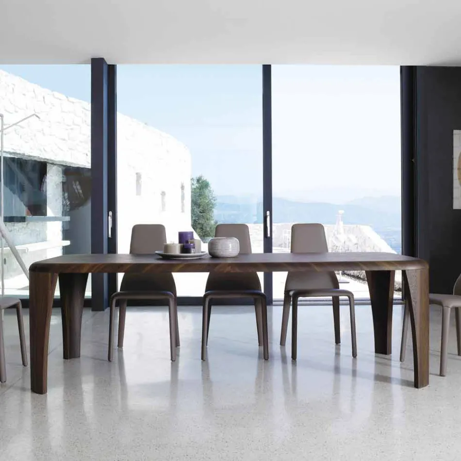 Moderner hölzerner Designtisch handgefertigt in Italien Holz Viadurini