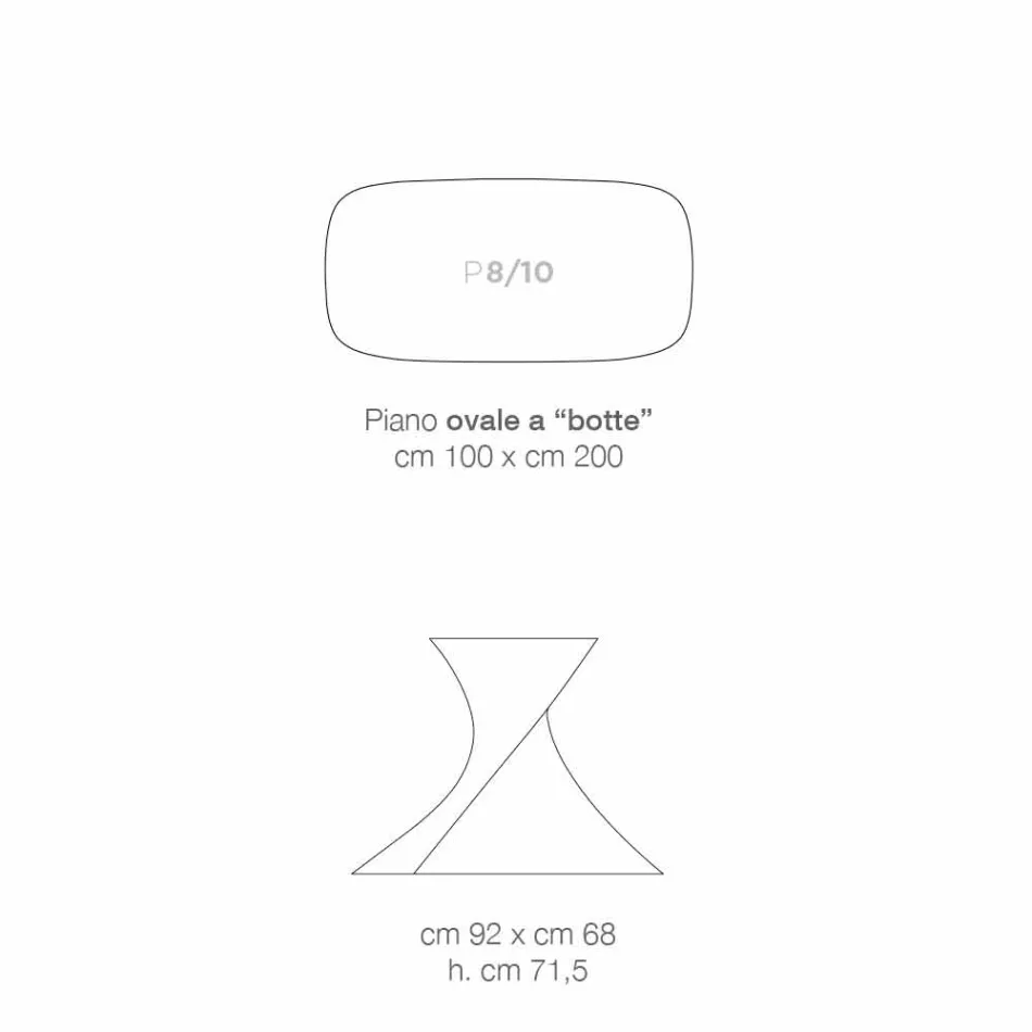 Moderner Glastisch aus Keramik, hergestellt in Italien, Clark Viadurini