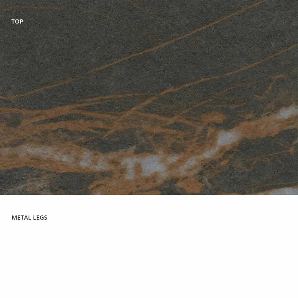 Moderner Glastisch aus Keramik, hergestellt in Italien, Clark Viadurini