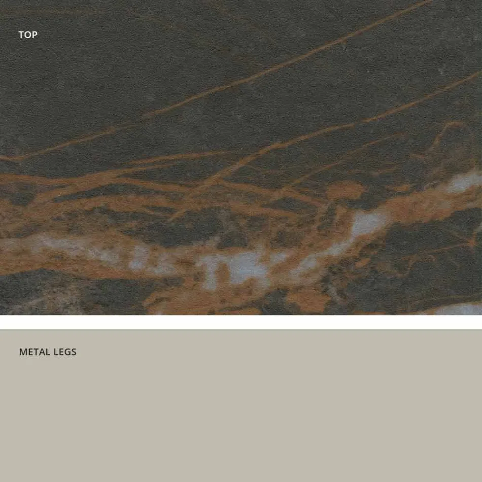 Moderner Glastisch aus Keramik, hergestellt in Italien, Clark Viadurini