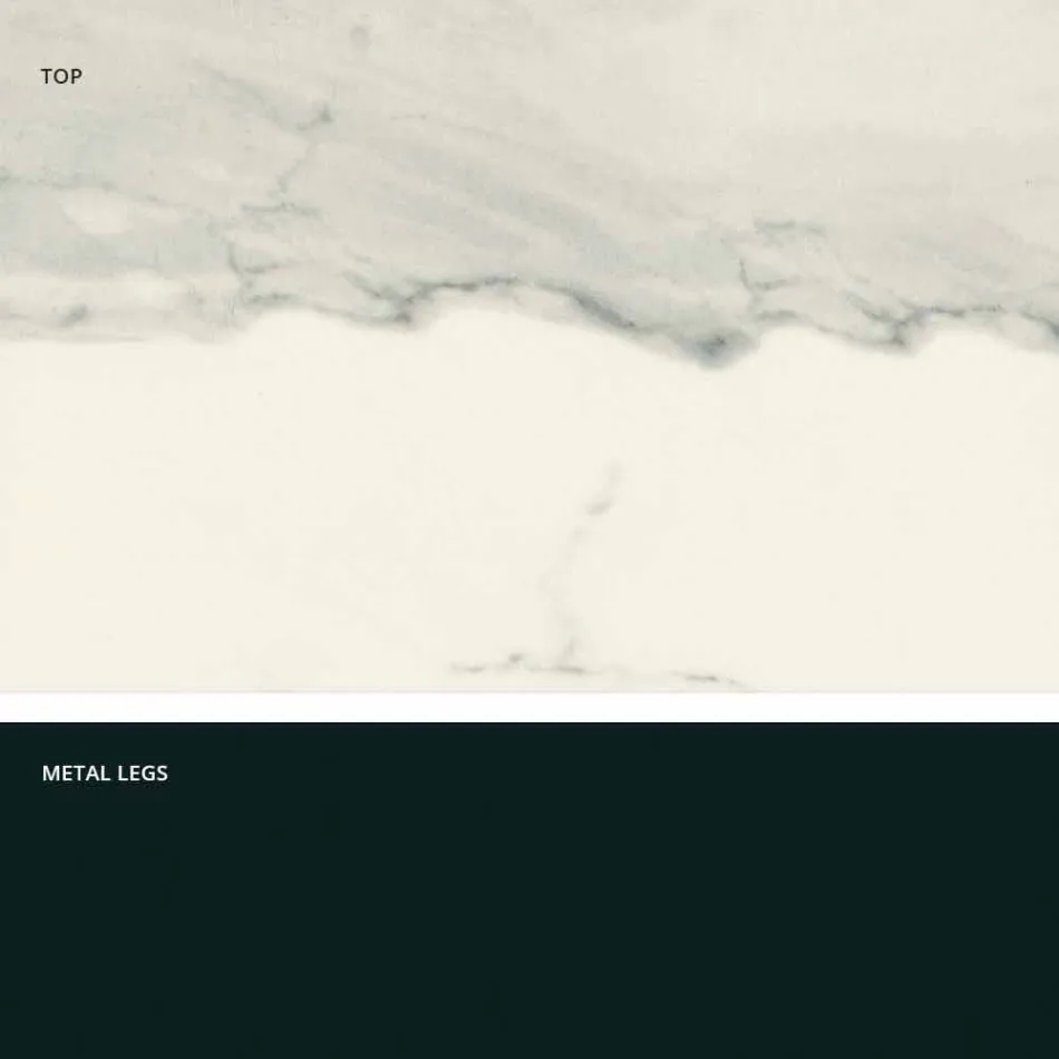 Moderner Glastisch aus Keramik, hergestellt in Italien, Clark Viadurini