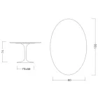 Eero Saarinen Tisch H 74 mit ovaler Platte aus goldenem Calacatta-Marmor Made in Italy - Scharlachrot Viadurini