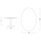 Eero Saarinen Tisch H 74 mit ovaler Platte aus goldenem Calacatta-Marmor Made in Italy - Scharlachrot Viadurini