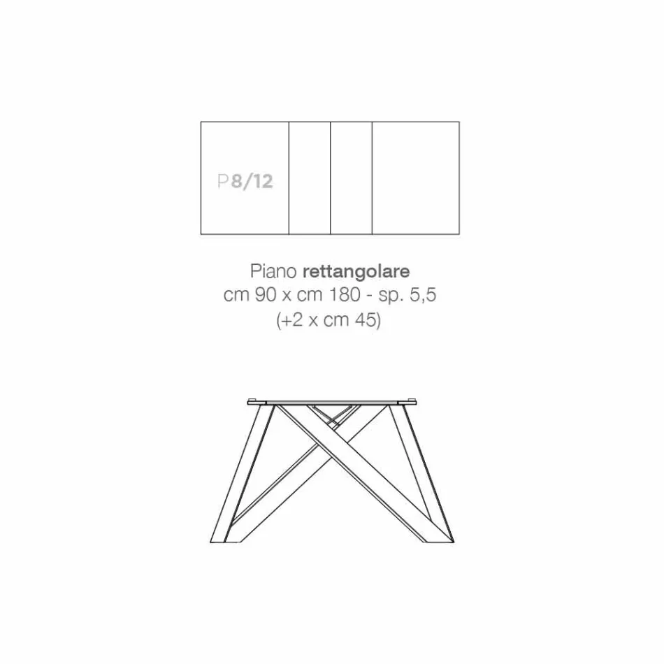 Moderner ausziehbarer Tisch aus in Italien hergestelltem Melaminholz, Wilmer Viadurini