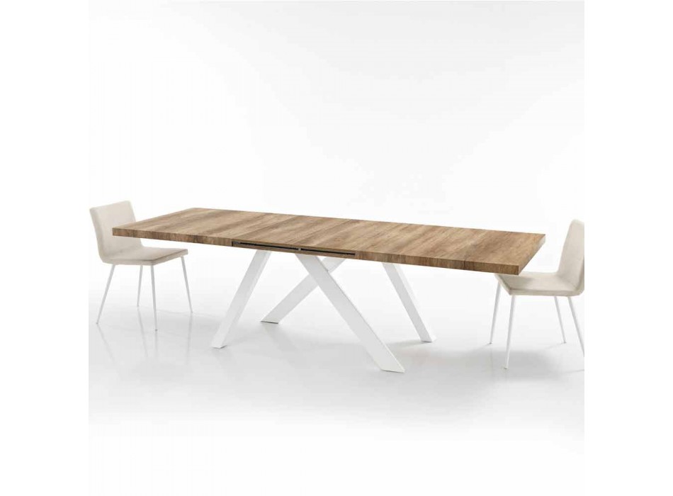 Moderner ausziehbarer Tisch aus in Italien hergestelltem Melaminholz, Wilmer Viadurini