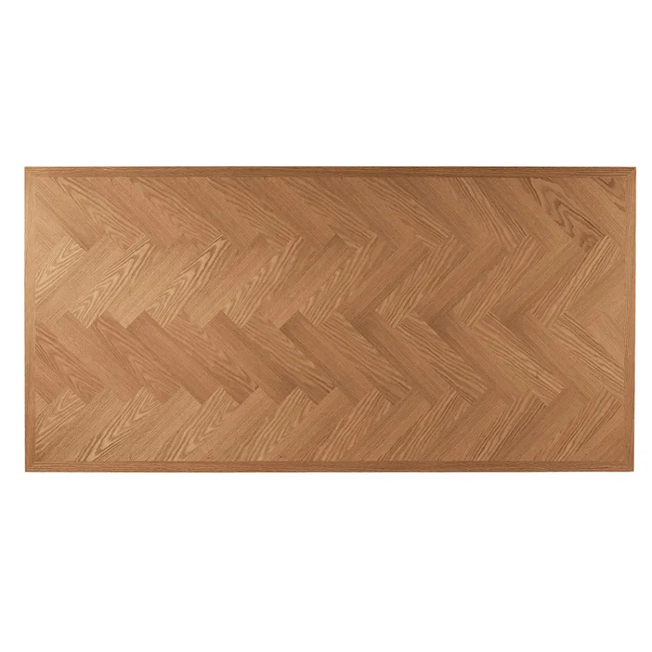 Fester Tisch 180x90 cm aus Eiche mit Eisengestell - Lega Viadurini