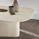 Fester Tisch 240 x 120 cm aus geriffeltem oder lackiertem Glas, hergestellt in Italien - Varo Viadurini