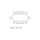 Fester tonnenförmiger Tisch mit Laminat- und Stahlplatte, hergestellt in Italien – Grotta Viadurini