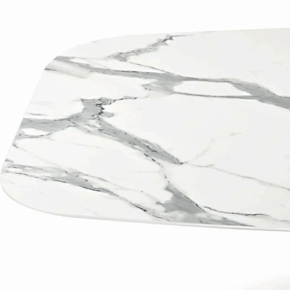 Fester Barrel-Tisch mit Laminatplatte, hergestellt in Italien – Settimmio Viadurini