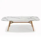 Fester tonnenförmiger Tisch aus Laminat und Eschenholz, hergestellt in Italien – Norden Viadurini