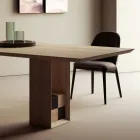 Fester Tisch mit Sockel mit dekorativen Quadraten, hergestellt in Italien – Maugrim Viadurini