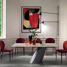 Fester Tisch mit Stahlgestell und Keramikplatte, hergestellt in Italien – Hose Viadurini