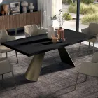 Fester Tisch mit unregelmäßiger entrindeter Kante, hergestellt in Italien – Gläser Viadurini