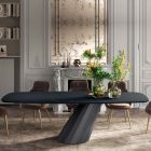 Fester Tisch mit tonnenförmiger Laminatplatte, hergestellt in Italien – Hose Viadurini