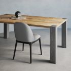 Fester Tisch mit massiver Platte und quadratischen Beinen, hergestellt in Italien – Tisroc Viadurini