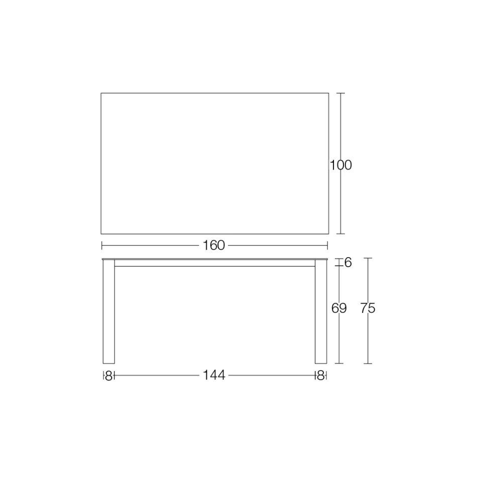 Fester Außentisch aus HPL Alicante und Metallgestell Made in Italy - Carl Viadurini