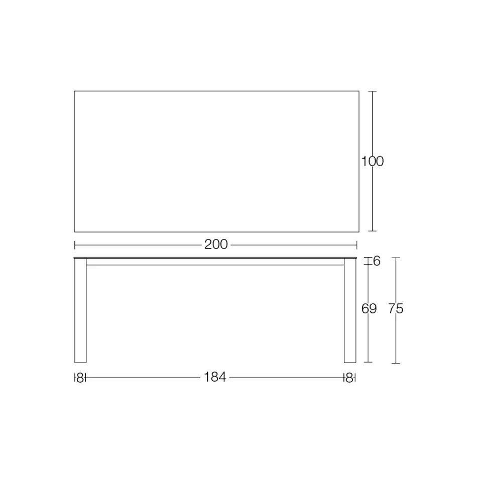 Fester Außentisch aus HPL Alicante und Metallgestell Made in Italy - Carl Viadurini