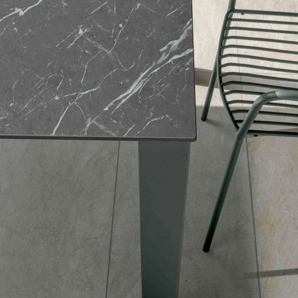 Fester Außentisch aus HPL Alicante und Metallgestell Made in Italy - Carl Viadurini