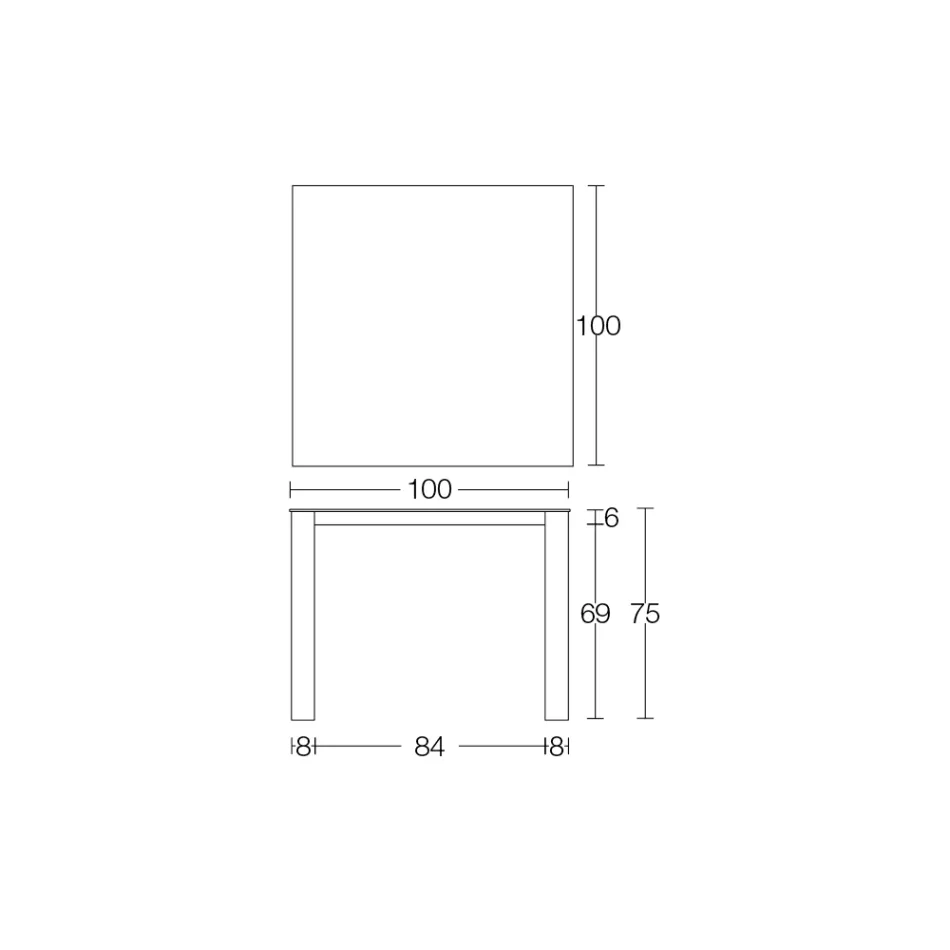 Fester Außentisch aus HPL Alicante und Metallgestell Made in Italy - Carl Viadurini